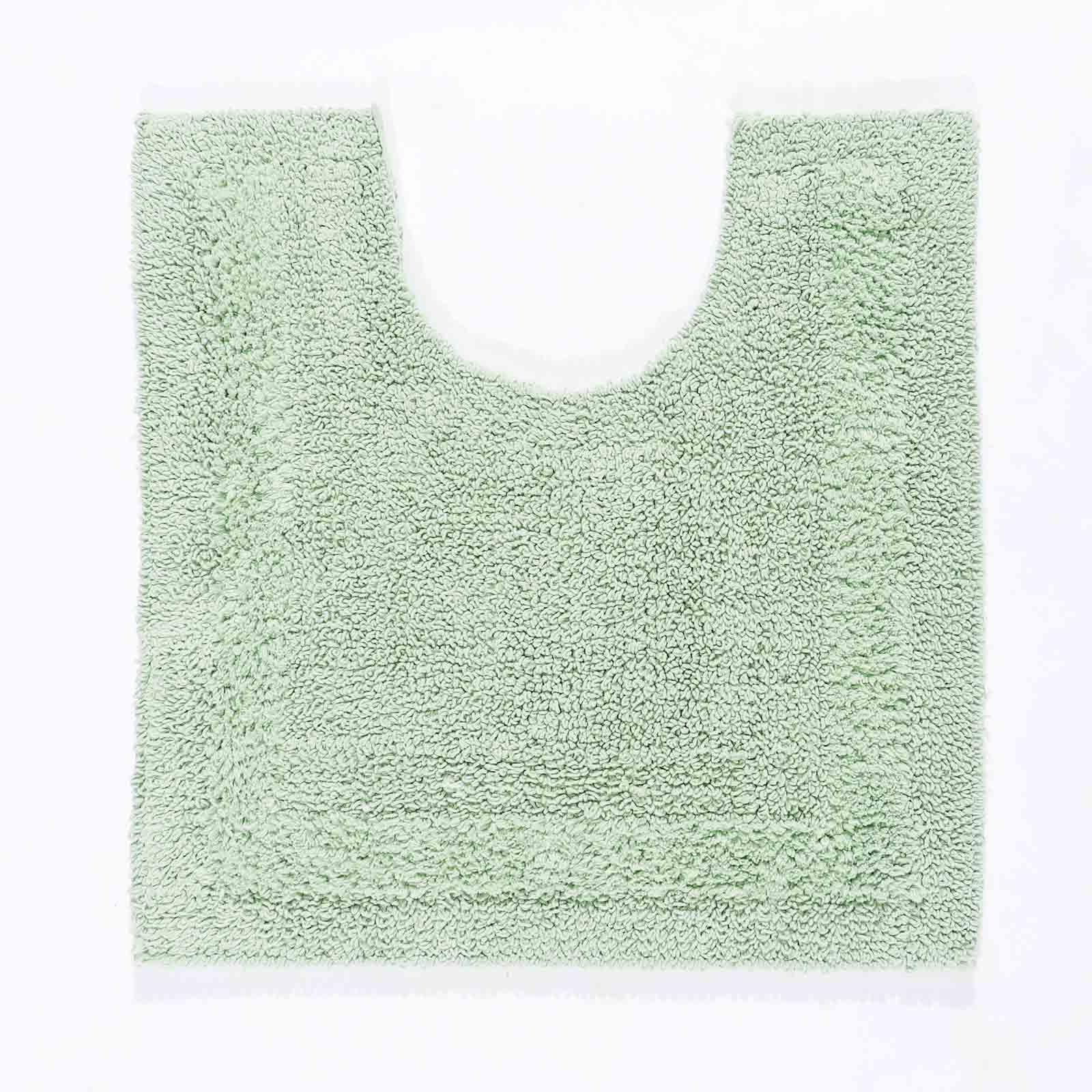HOMESCAPES Toilet Mat, Luxury 1600gsm Extra Soft 100% Cotton, Reversible Bathroom Mats Non-Slip, Washable, Super Absorbent, Quick-Dry, Sage Green Pedestal Rug for Toilet, 50 x 55 cm โ image 1
