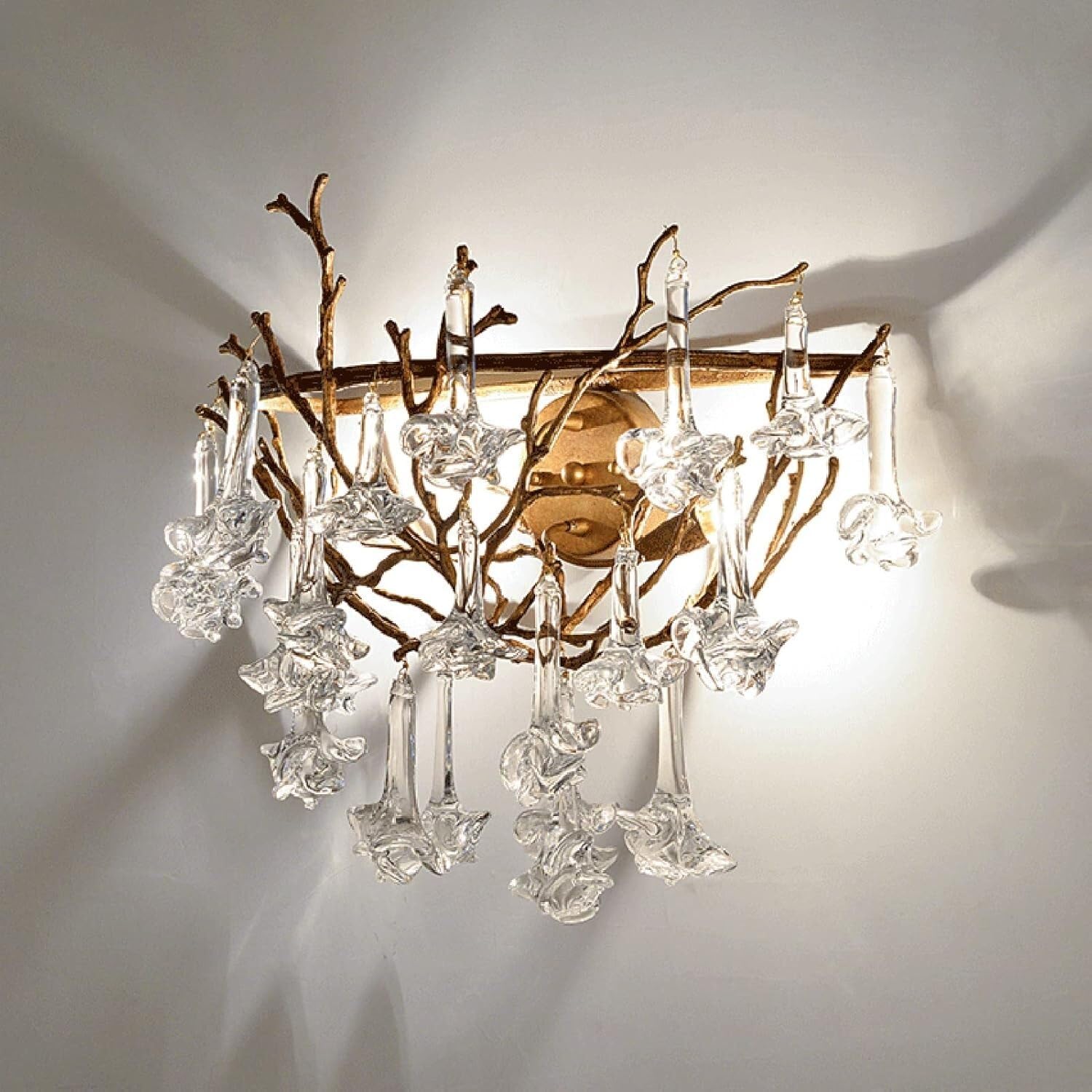 JYBNBBE Wall Sconces, Art Rose Crystal Wall Light, Full Copper Stair Light, Corridor Balcony Courtyard Sconce Light