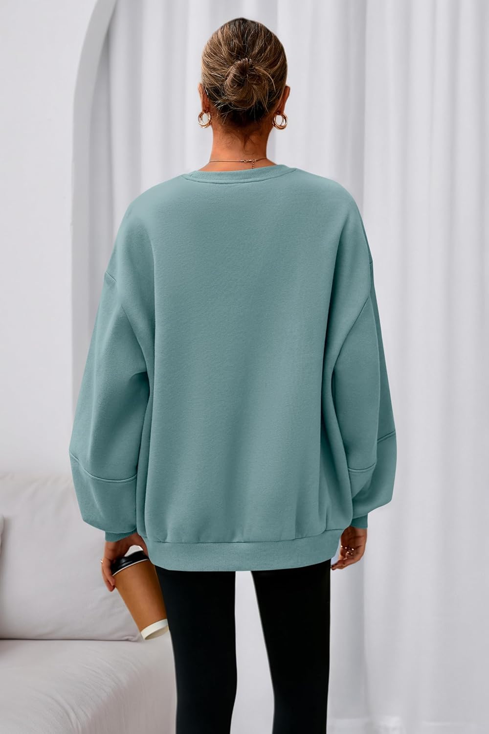 PRETTYGARDEN Oversized Sweatshirt for Women Fall Long Sleeve Crewneck Fleece Loose Fit Casual Pullover Tops Fashion Clothing - Image 5