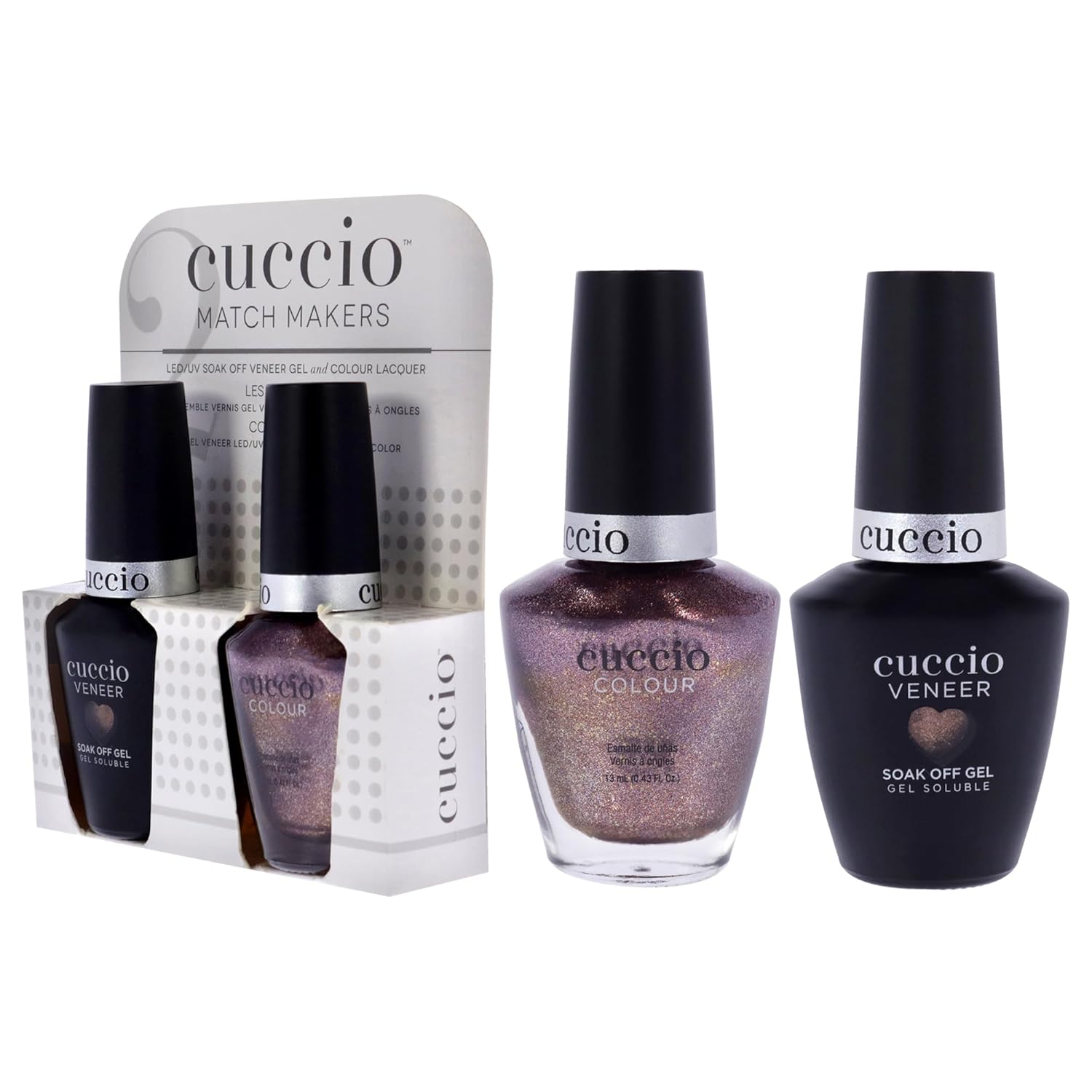 Cuccio Colour Match Makers Set - Coffe Tea or Me for Women - 2 Pc 0.44oz Veneer Soak Of Gel Nail Polish, 0.43oz Colour Nail Polish - Image 4