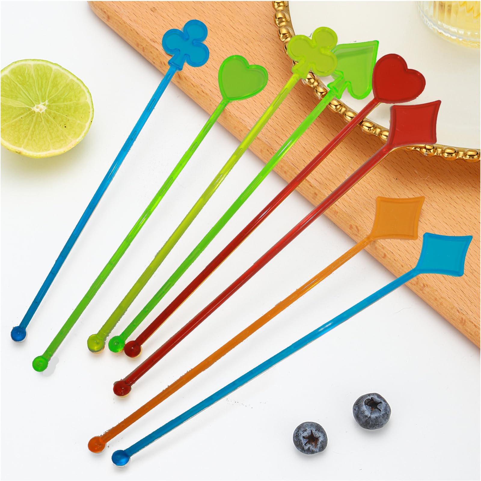 ESUOHYM 50 PCS Cocktail Stirrers Swizzle Sticks Drink Stirrer For Coffee Cake Pop Drink Stirring Sticks Holiday Party Decoration