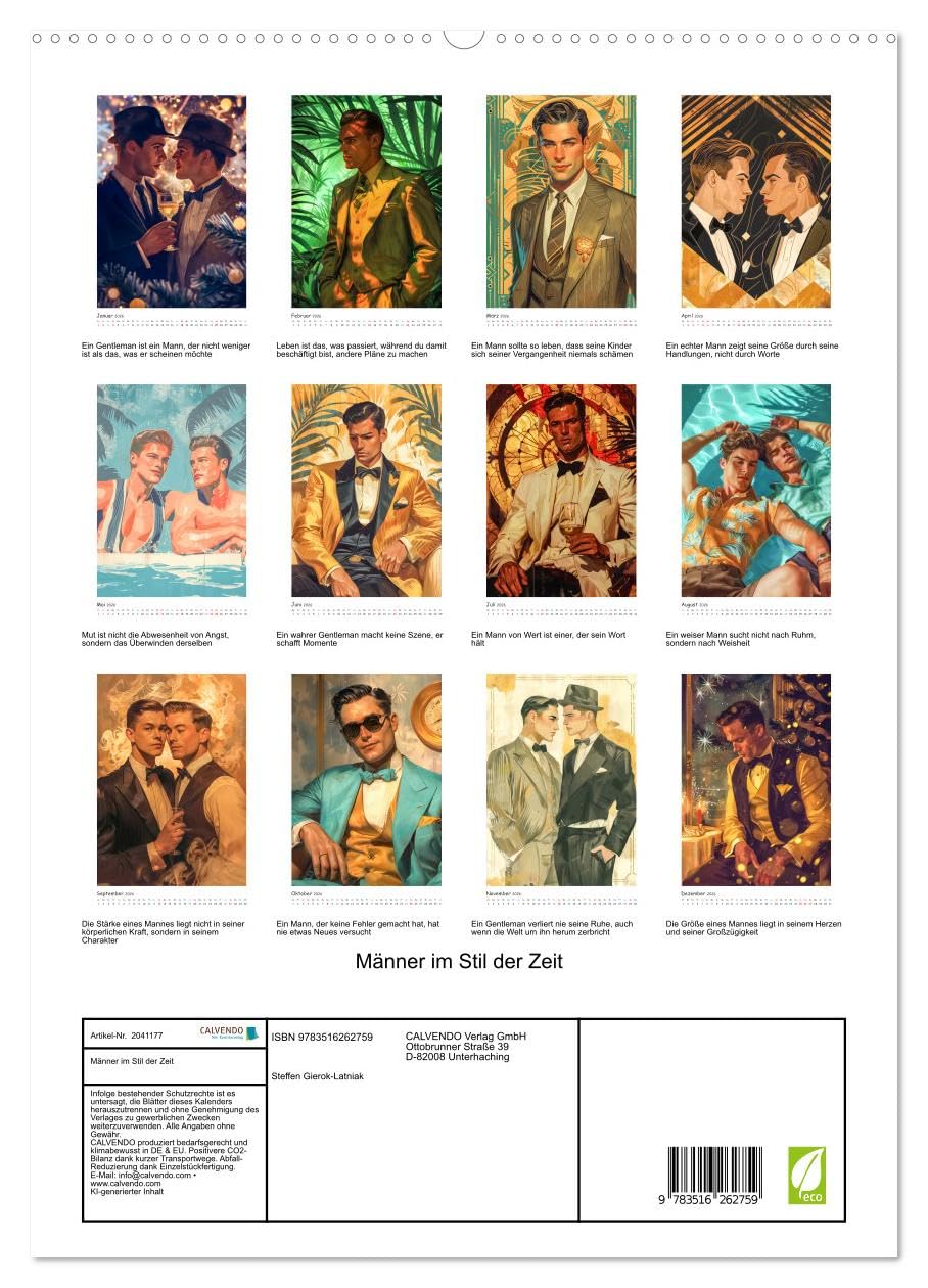 Männer im Stil der Zeit (hochwertiger Premium Wandkalender 2026 DIN A2 hoch), Kunstdruck in Hochglanz: Unser Kalender Gentlemen der alten Schule ... Porträts Vintage-Charm (CALVENDO Menschen)