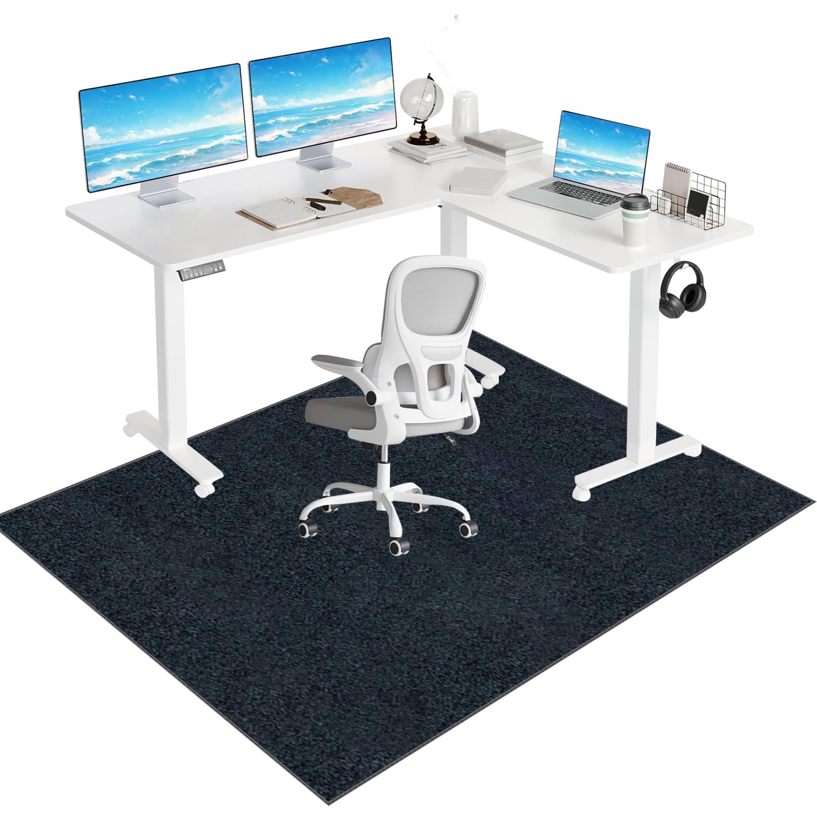 80 x 100 cm Chair Mat for Hard Floor Office Chair Mat Desks Mats, Floor Protector for Home Office, Gaming Computer Chair Mat Multi-Purpose Floor Protectors for Rolling Chairs, Carpet Chair Mats