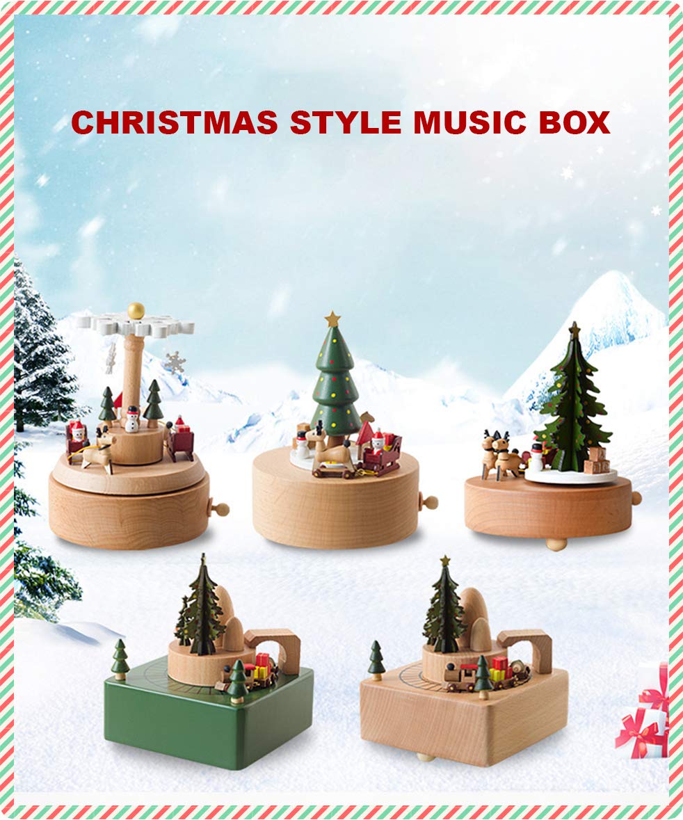 Amazon.co.jp: LILYXIN 木製クリスマスオルゴール、木製メカニズム