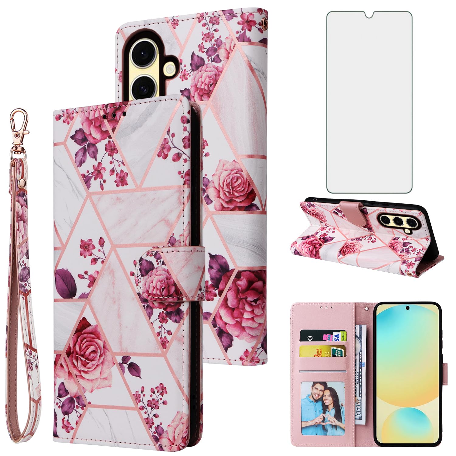 Coque Galaxy S24 FE Asuwish finition premium or rose durable - 8