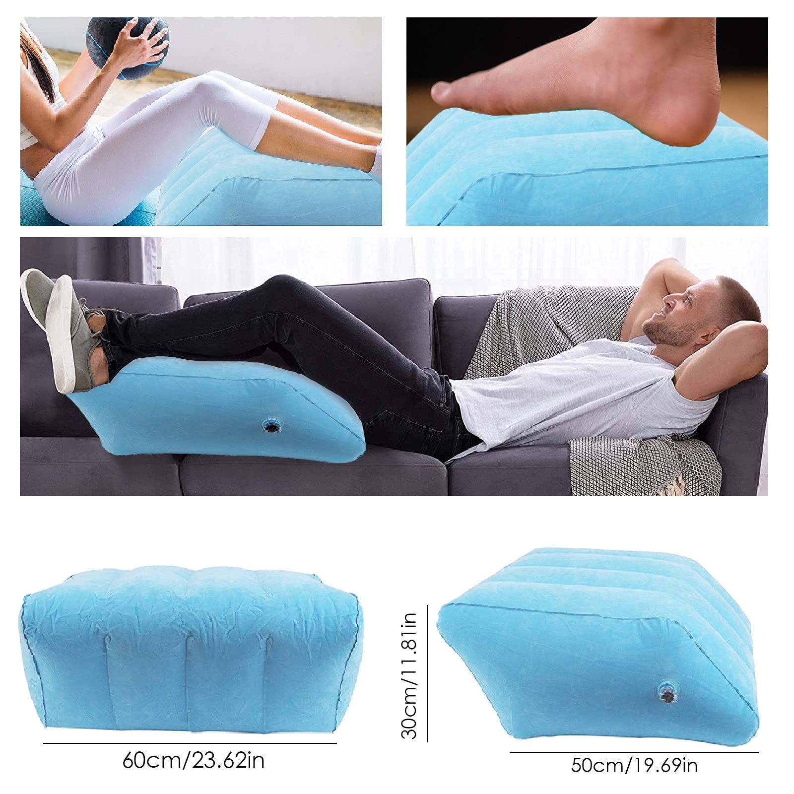 Queen.Y Leg Elevation Pillow,PVC Inflatable Leg Rest Foldable