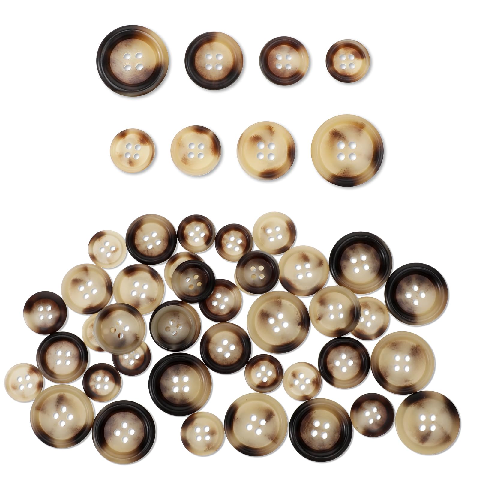 10 pz Bottoni di resina rotondi 4 fori a retro piatto base per abbigliamento artigianato DIY accessori per cucito
