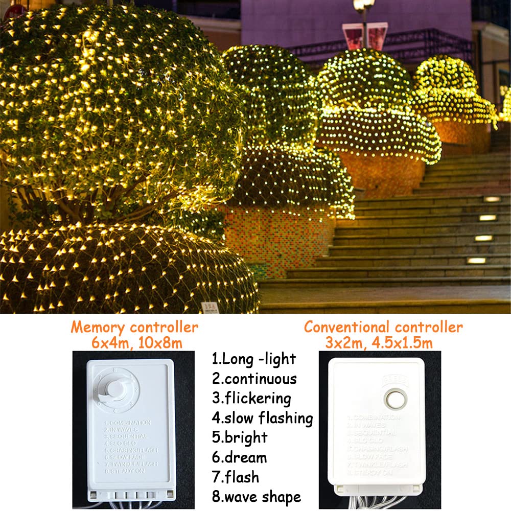 LILIIN 6x4m Solar-Lichternetz Außen – 480 LEDs, Warmweiß, IP67 Wasserdicht, 8 Modi, Timer, Fernbedienung – Für Garten, Balkon, Hochzeit & Weihnachten
