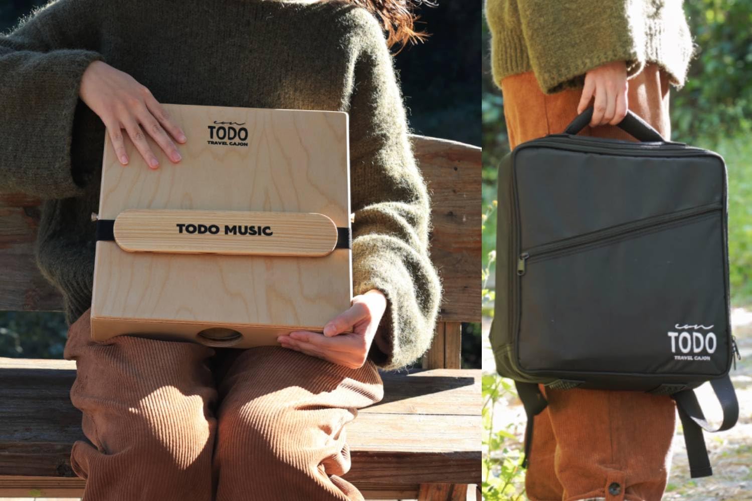 TODO Caja de cajón de viaje, tambor de mano plano, instrumento de percusión portátil de madera de abedul con cuerdas ajustables, bolsa de transporte, primera mano hecha a mano, percusión de tambor de