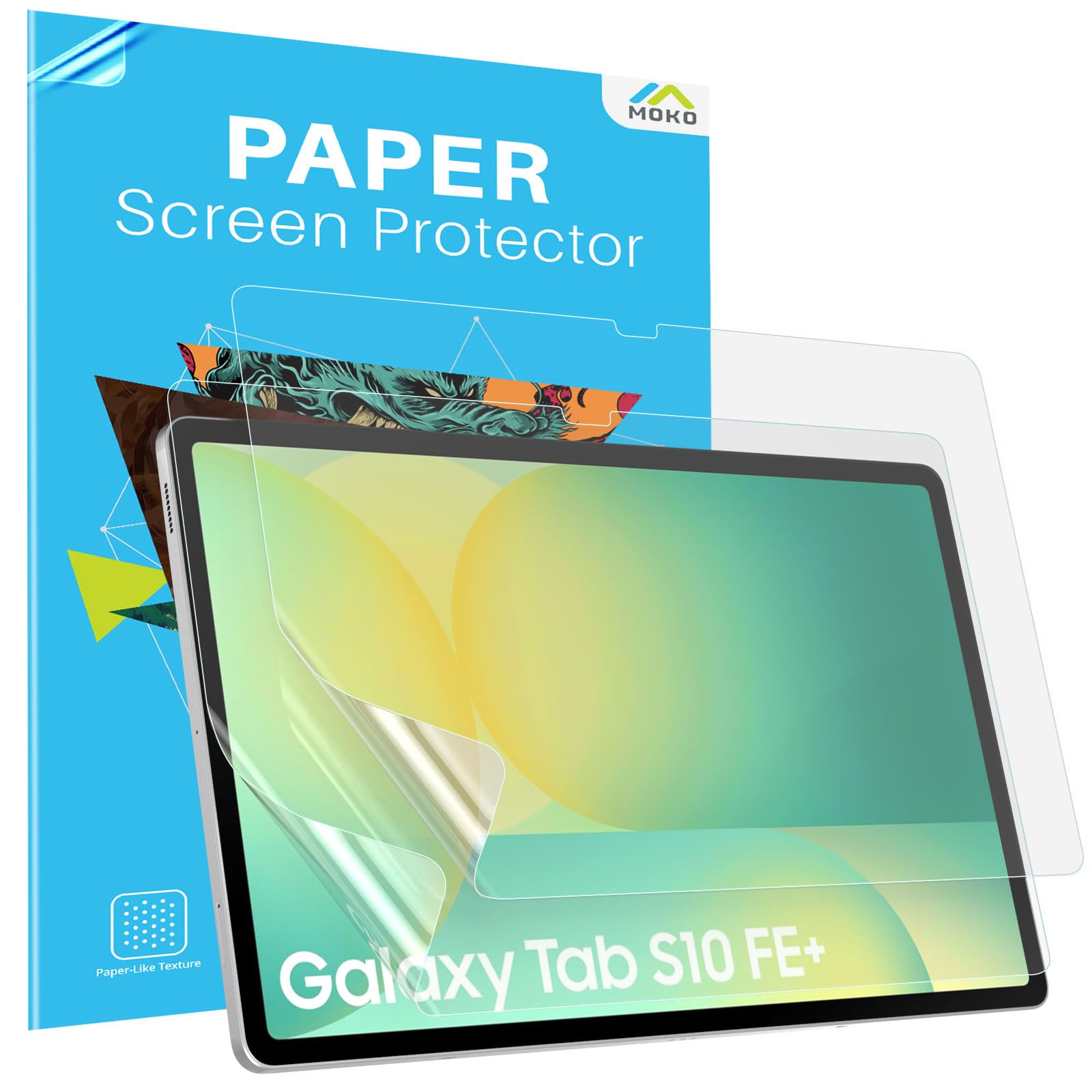 MoKo 2er-Pack Displayschutzfolie Kompatibel mit Galaxy Tab S10 FE+ 13,1 Zoll 2025, Papierähnliche Folie zum Schreiben, Anti-Glanz, Premium-PET-Folie Passend für Galaxy Tab S10 FE Plus 13,1 2025, Matt