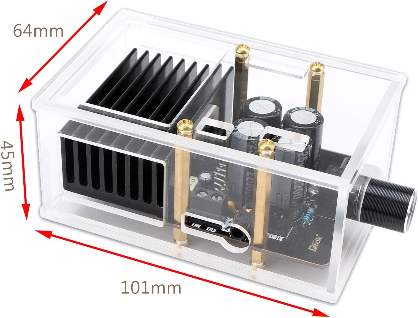 🔥 Crazy Deals Power Amplifier Module, DROK 30W+30W Class AB Digital Audio Stereo Amp Board, DC 12V Dual Channel 2.0 TDA7377 Immersion Gold Car Speaker Amplify Chip with Case and Shielded Cable for Sound System DIY