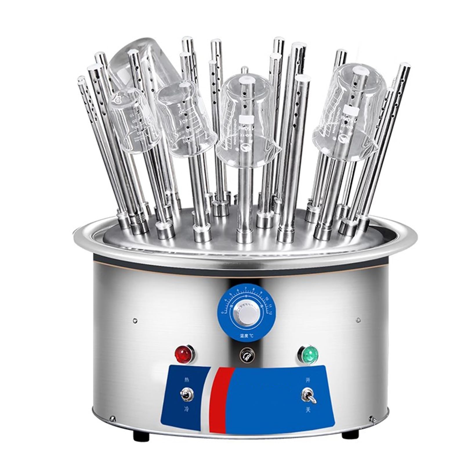 Essiccatore per vetreria da laboratorio con rack di asciugatura a flusso d'aria, 30 tubi, temperatura regolabile 40-120 ℃, calore rapido in 8-10 minuti per provette e becher