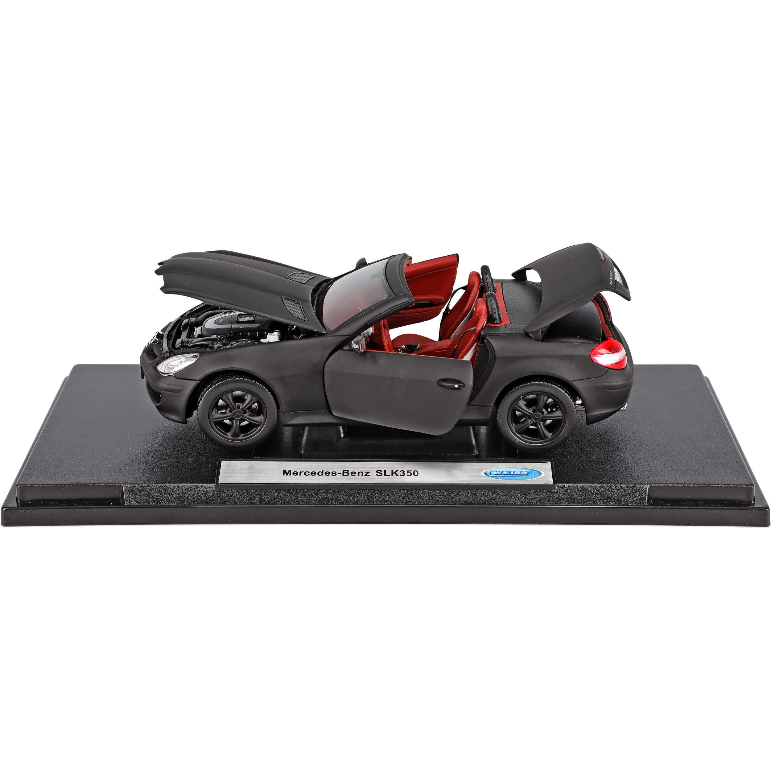 mercedes Benz Slk Cabrio Slk350 Matt Schwarz 1/18 Welly Modellauto