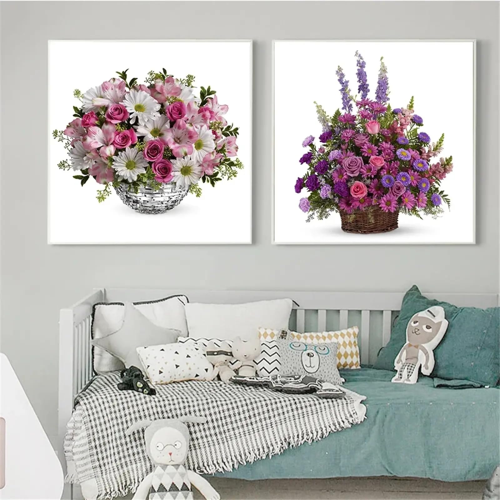Toile bouquet de fleurs classique pour une atmosphère douce et rétro