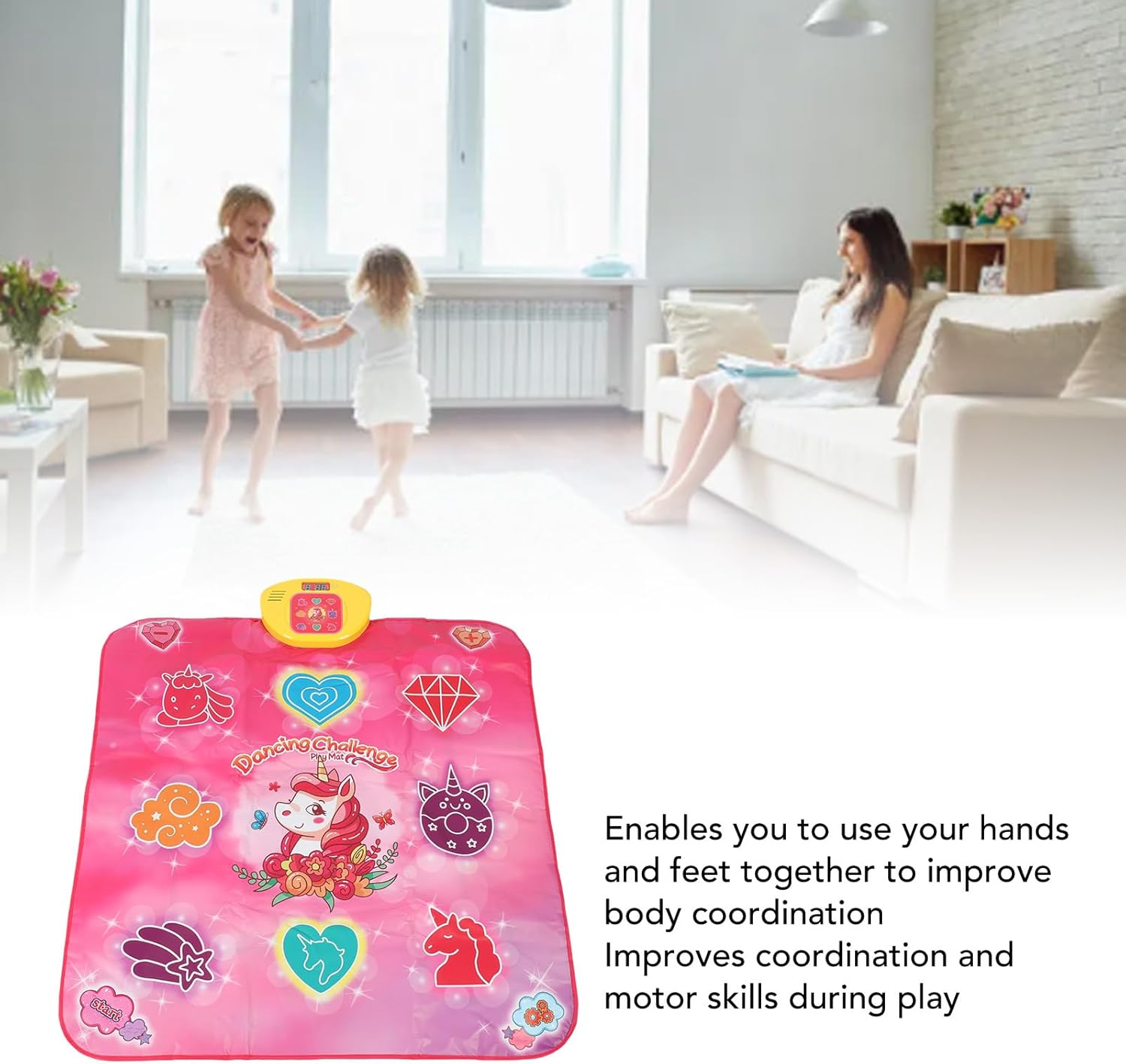 Dance Mat, Sensitive Touch Electronic Dance Pad, Multifunctional Dancing Music Playmat for Physical Exercise, Entertainment