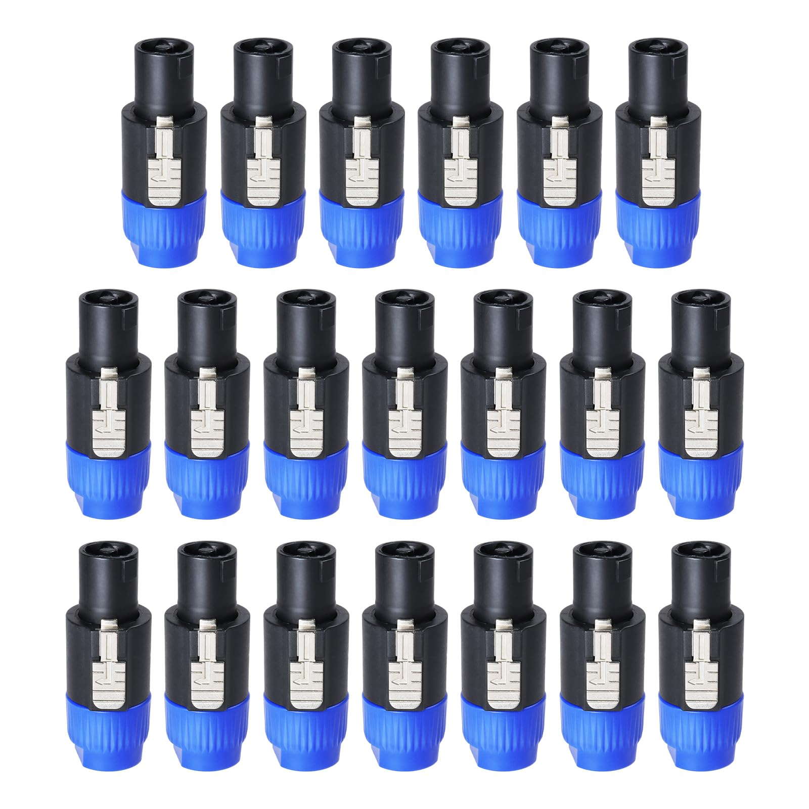 SUNNAREPOON Pack of 20 Speakon Connectors - 4 Pole NL4FC Connector with Twist Lock - Compatible NL4FX, NL4MP, NL2FC, NL4 Series Plug for Stage, PA, DJ