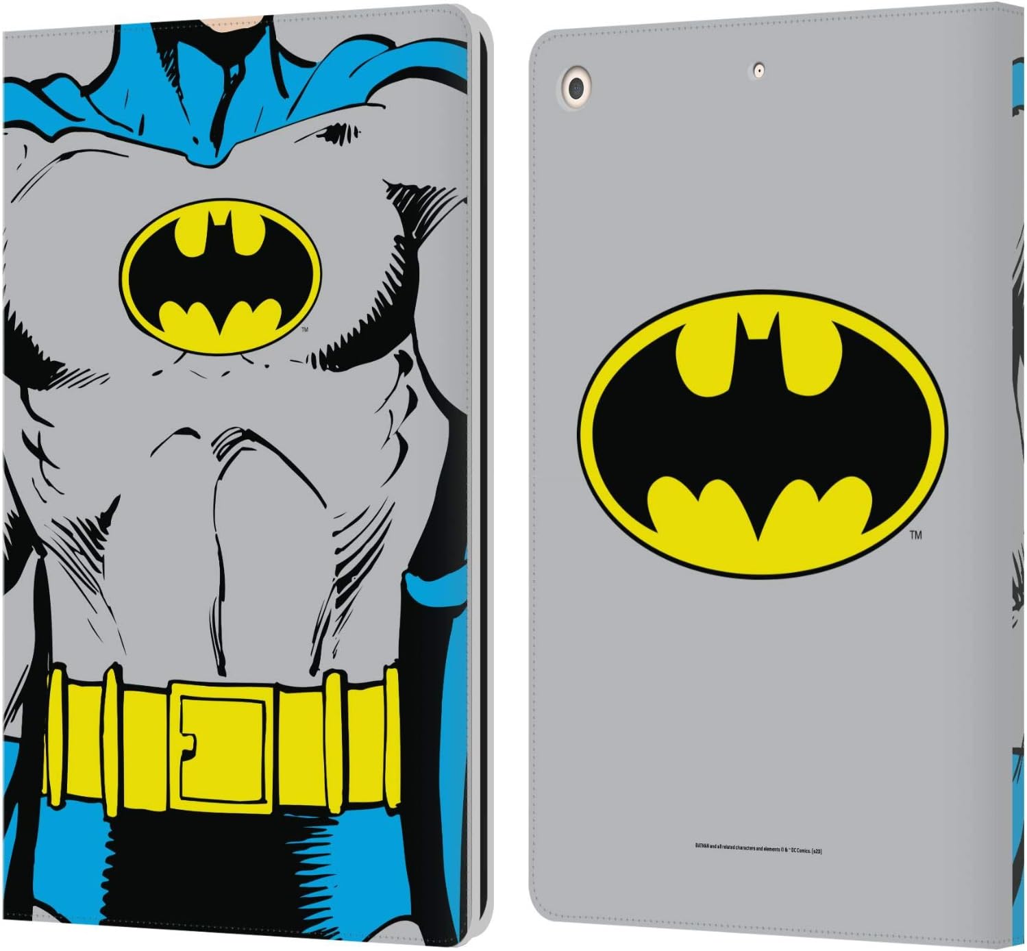 Head Case Designs Officially Licensed Batman DC Comics Classic Costume Logos Leather Wallet Case Compatible with Apple iPad 10.2 2019/2020/2021