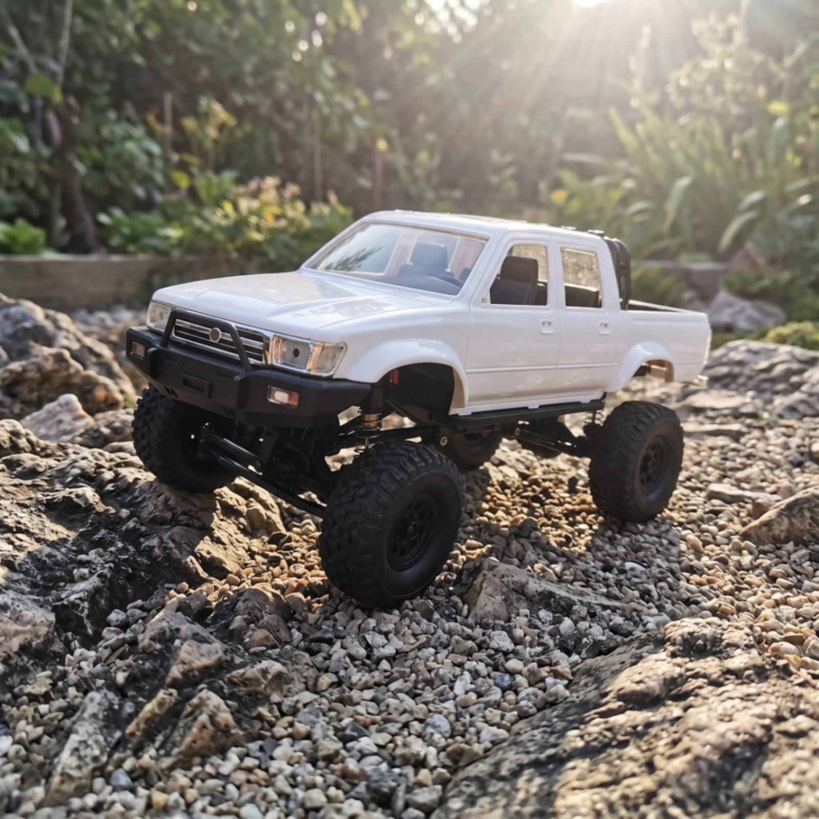 harayaa Veicolo Fuoristrada per Bambini Auto Radiocomandata Pickup Crawler 4x4 Camion Arrampicatore Telaio Cingolato Materiale Plastica Metallo Batteria, Verde