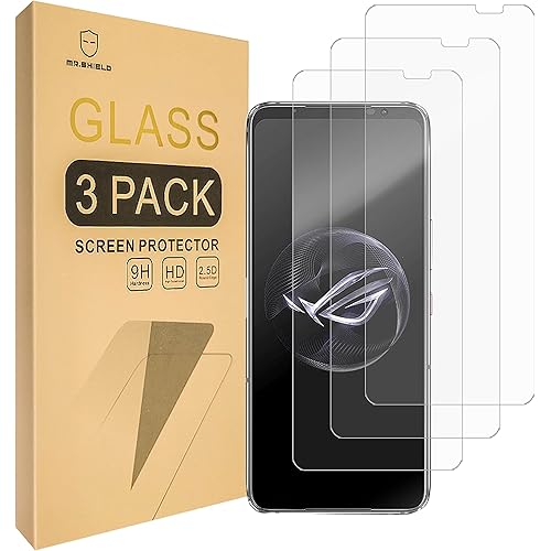 Mr.Shield [3-Pack] Screen Protector For Asus Rog Phone 7 / Rog Phone 7 Ultimate [Tempered Glass] [Japan Glass with 9H Hardness] Screen Protector