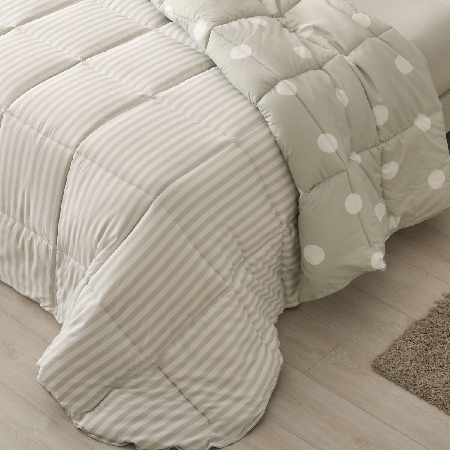 Burrito Blanco | Edredón Comforter | Cama de 80-90cm. (+Medidas Disponibles) | Diseño 263 | Color Menta (180x270 cm)