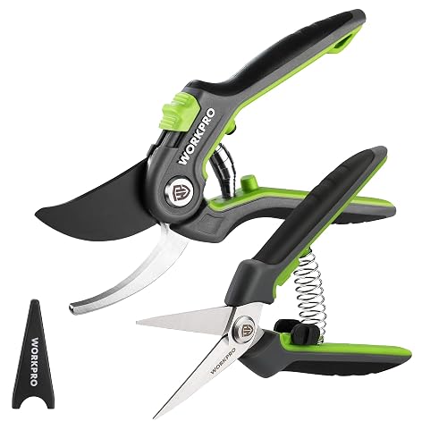 WORKPRO Garden Pruning Shears 2 Pack, 8" Bypass Pruning Shears