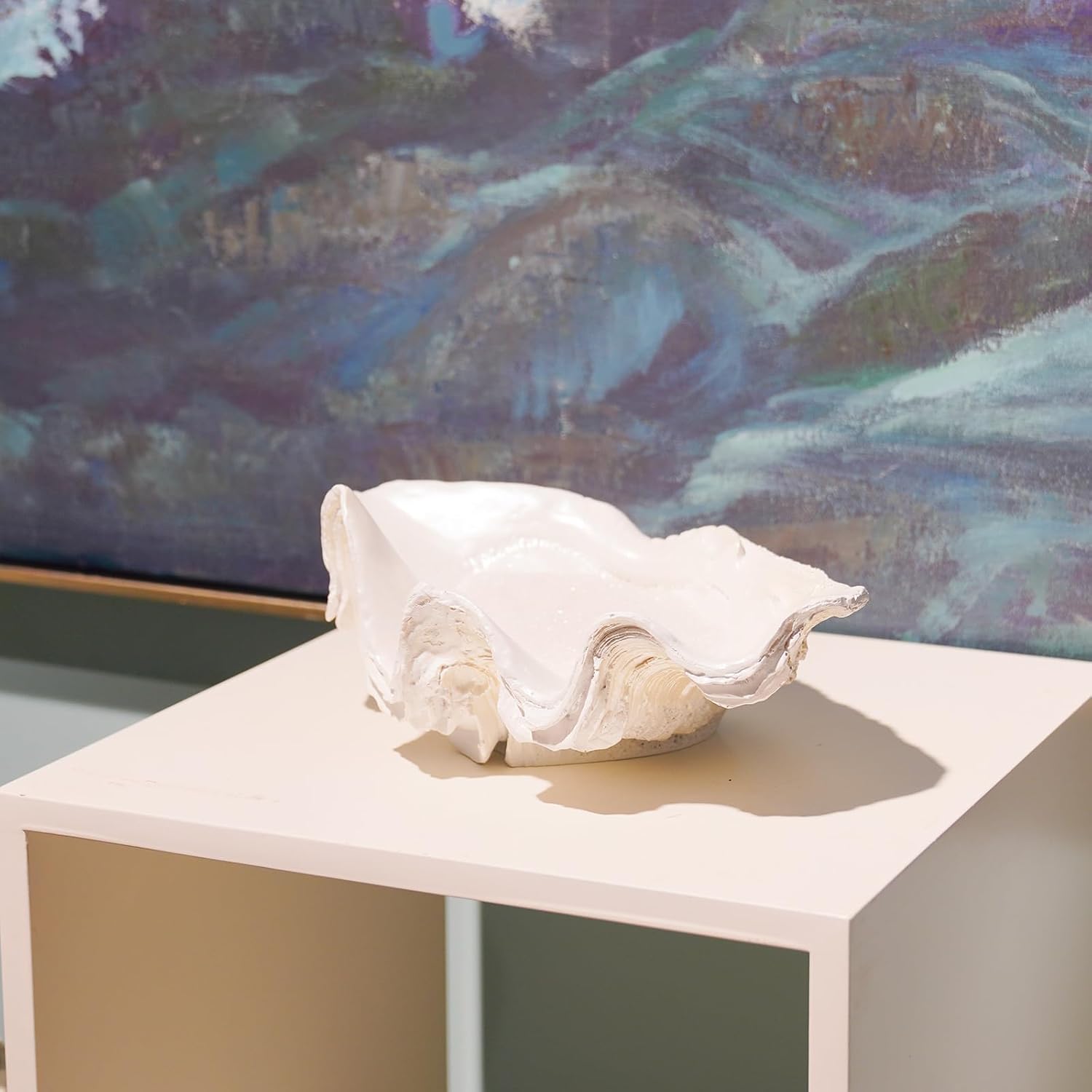 Decorative Bowl Entryway Table Decor - Resin Clam Shells Bowls Seashell Beach Console Table Home Decor Accents for Ocean Themed Living Room Coffee Table Decor 9 * 6 * 3.5 Inch - Image 6