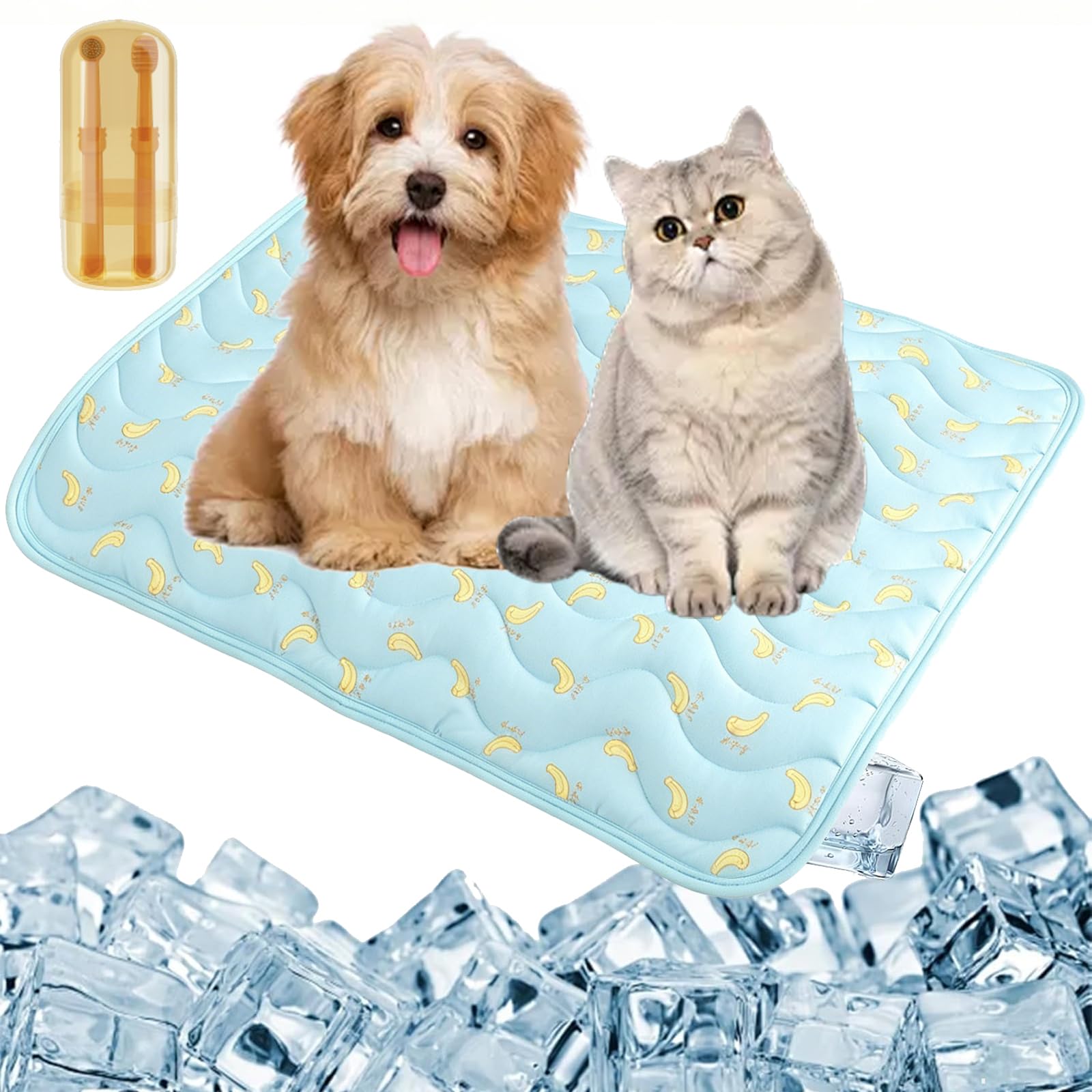 Tapis rafraîchissant pour chien bleu XL idéal pour l'été au salon