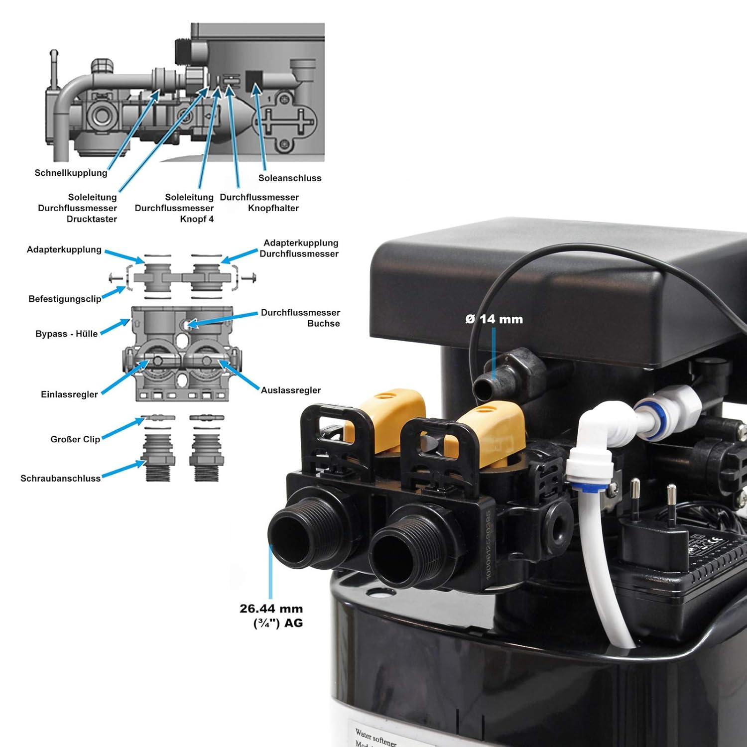 Wiltec NW-SOFT-C1 Water Softener connection diagram