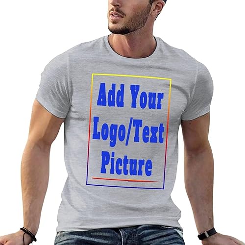 Vista 6 de Custom Personalized Men's Cotton T-Shirts Design Your Own Custom Prints