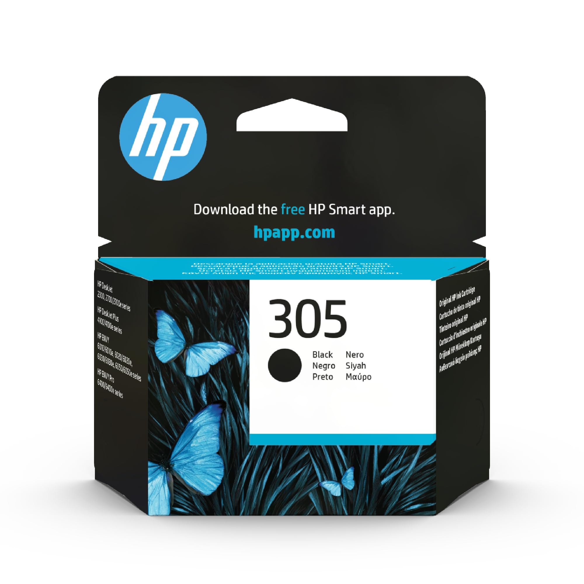 HP 305 Black, 3YM61AE, Original Cartridge 120 Pages, Compatible with DeskJet 2300, 2700, 2800, 4100, 4200, Envy 6010, 6020, 6030, 6400 Printers ECOLOGO