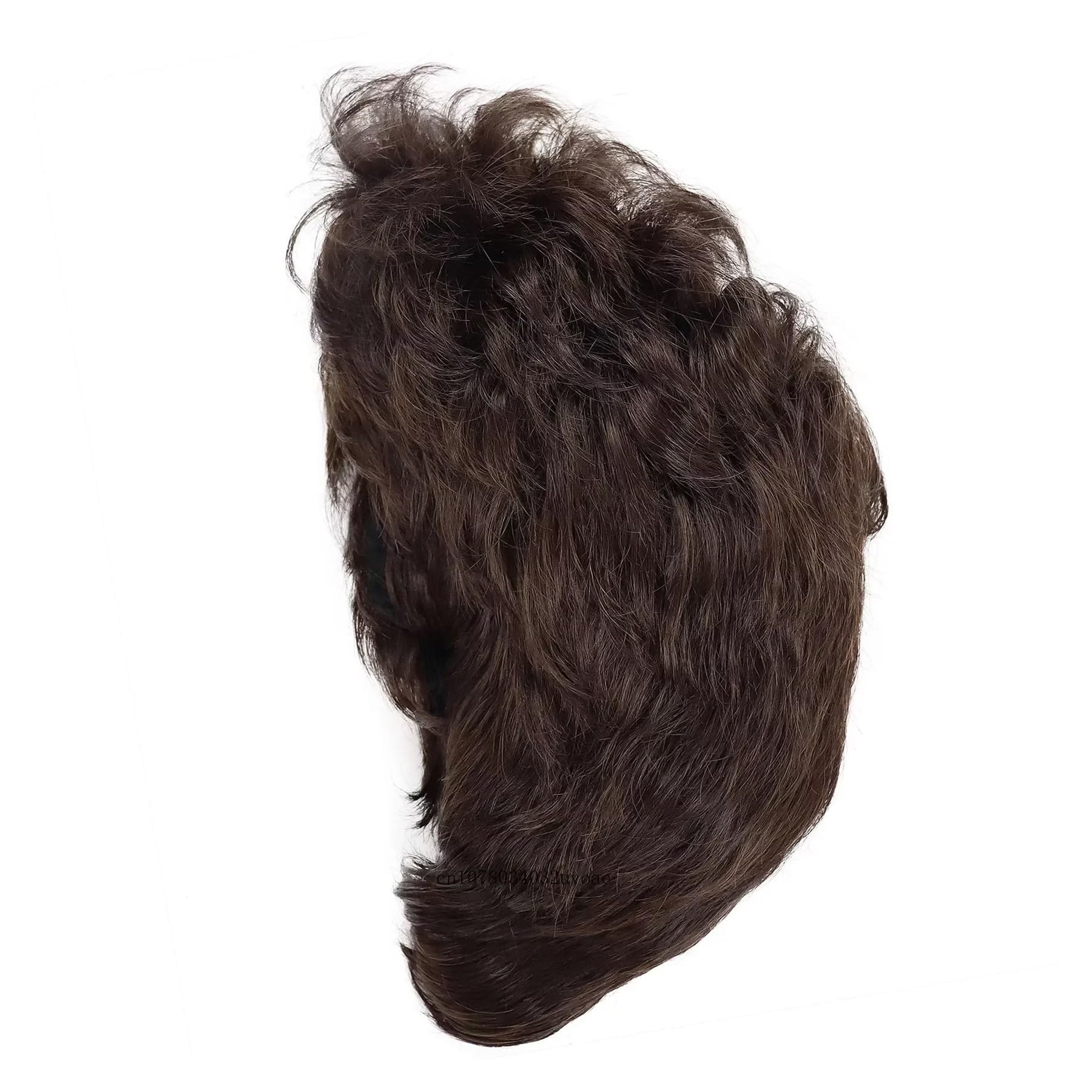 1 szt. Syntetyczna peruka męska kręcone, krótkie fryzury z grzywką naturalny styl przystojny ciemnobrązowe peruki dla mężczyzny mężczyzna Cosplay kostium biznesmena(Dark Brown)