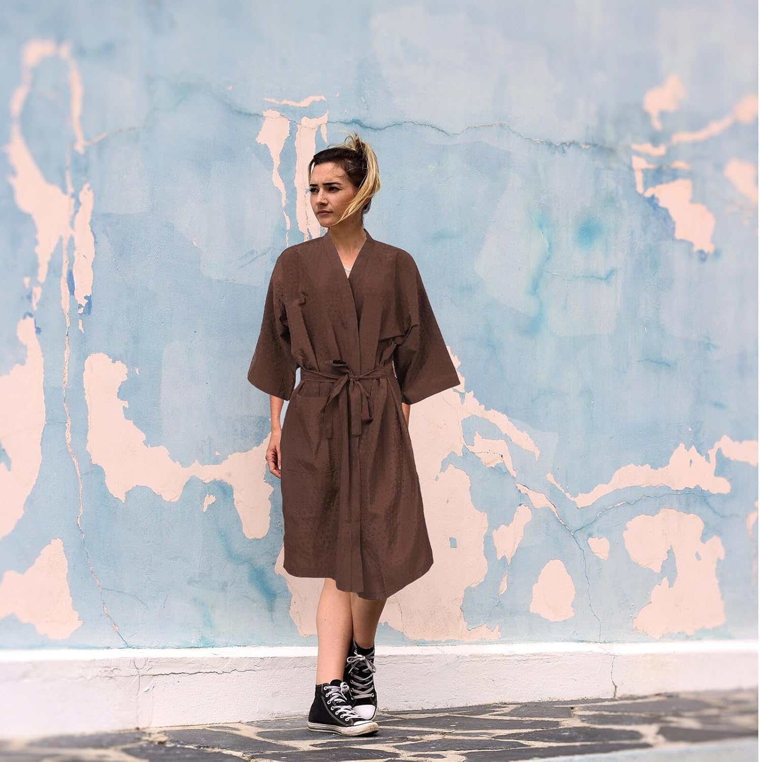 Hairdressing Client Gown Salon Cover Brown Protective Hair Dyeing Smock for Beauty Salon Use