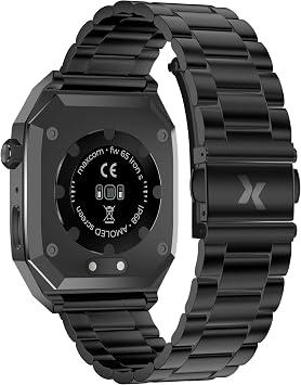 Maxcom FW65 Iron S Men's Jewellery Smartwatch - Black | 1.95 AMOLED Screen Call Function IP68 Sport Tracker 2 Straps Wvening watch