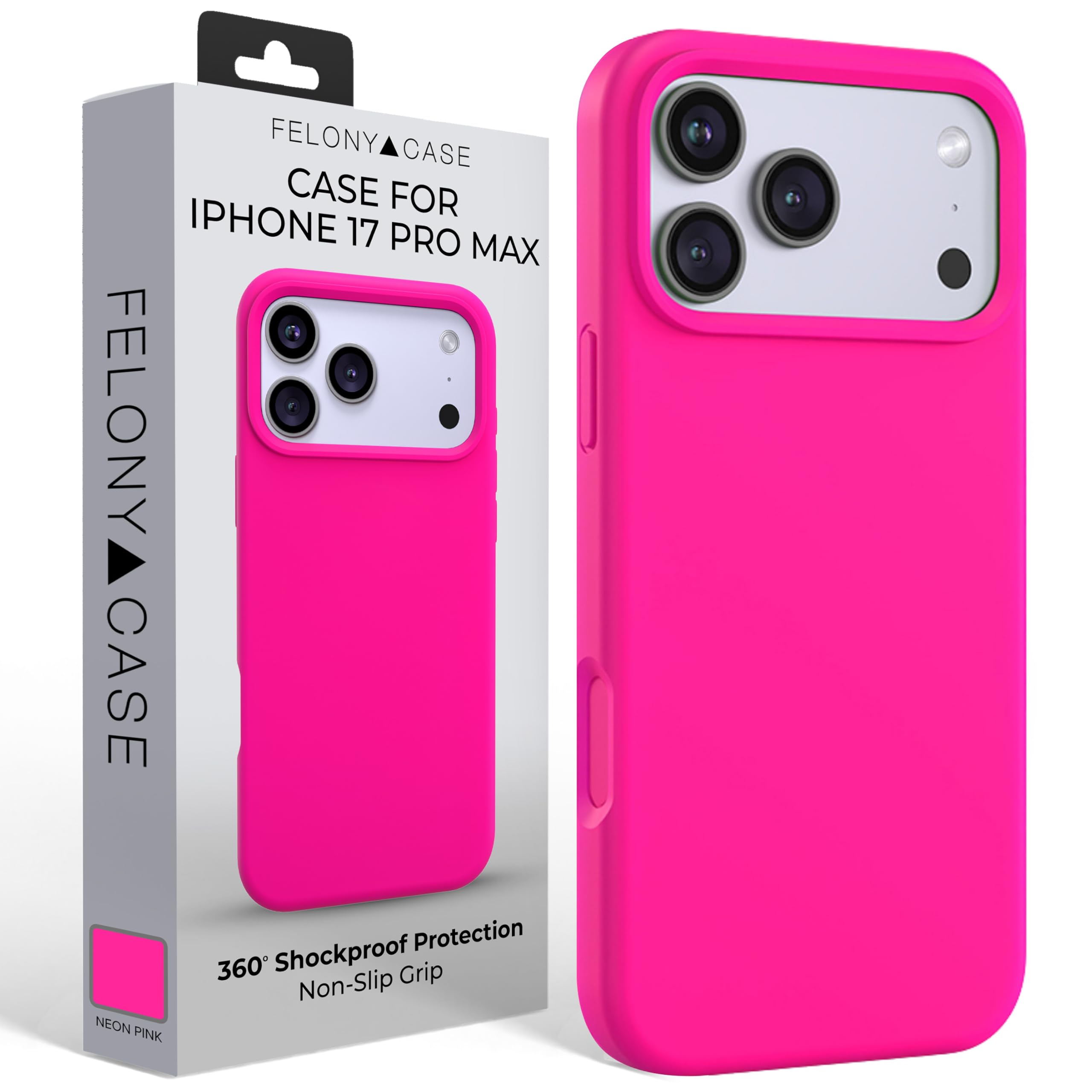 Amazon.com: FELONY CASE for iPhone 17 Pro Max - Neon Pink Silicone