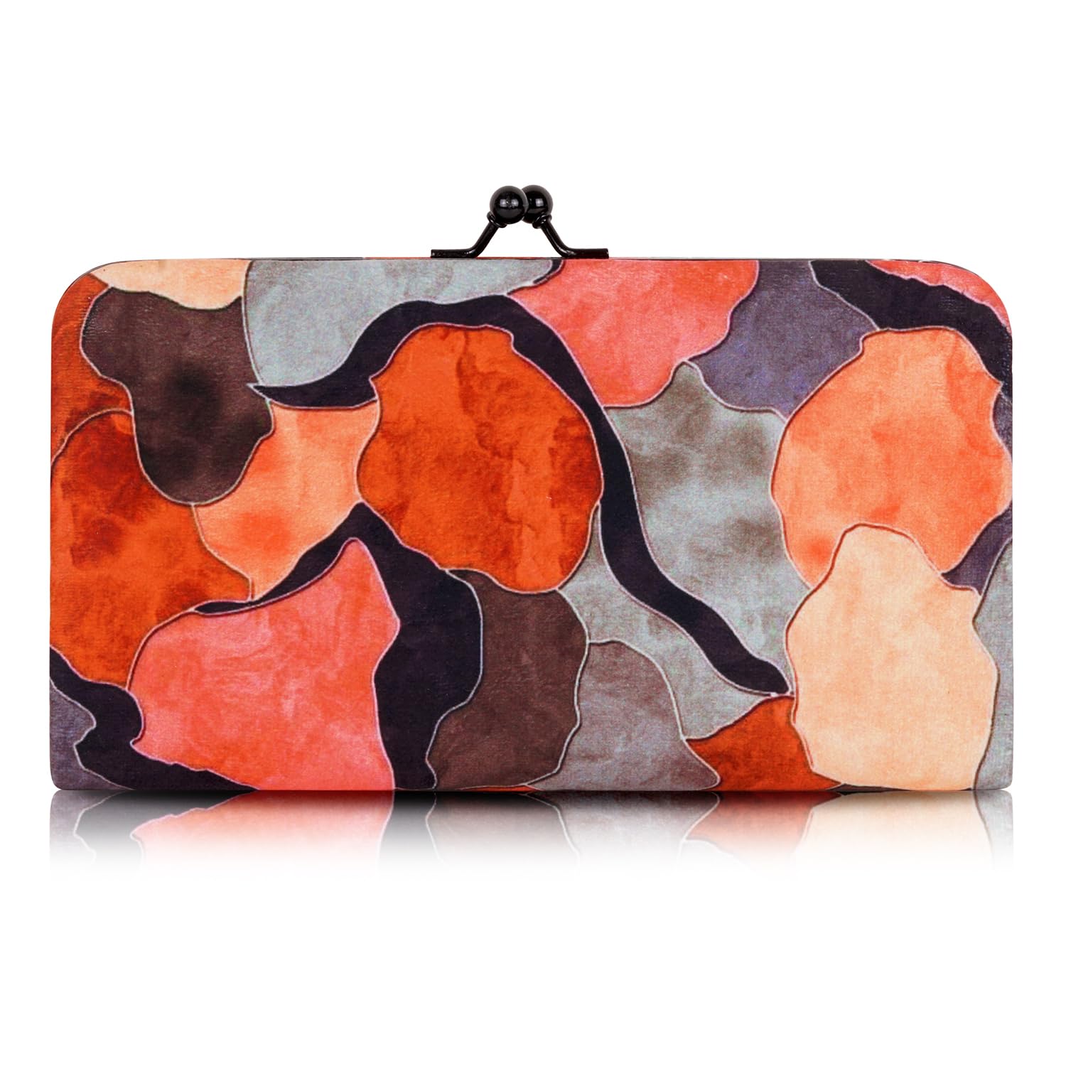 Wallet for Women Stylish Latest Multicolor Printed Vegan Leather Mobile phone Holder Card Slots Magnetic Kiss Lock Zip Pocket Hand Clutch for Daily Use Girls Gift Party small Ladies Purse-image-21