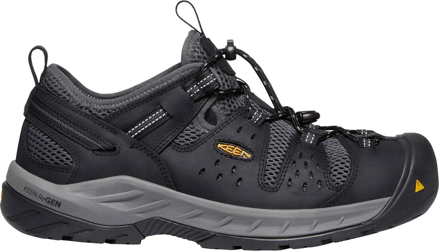 Keen Utility Mens Atlanta Cool 2 Low Height Breathable Steel Toe 15 Wide Black/Dark Shadow