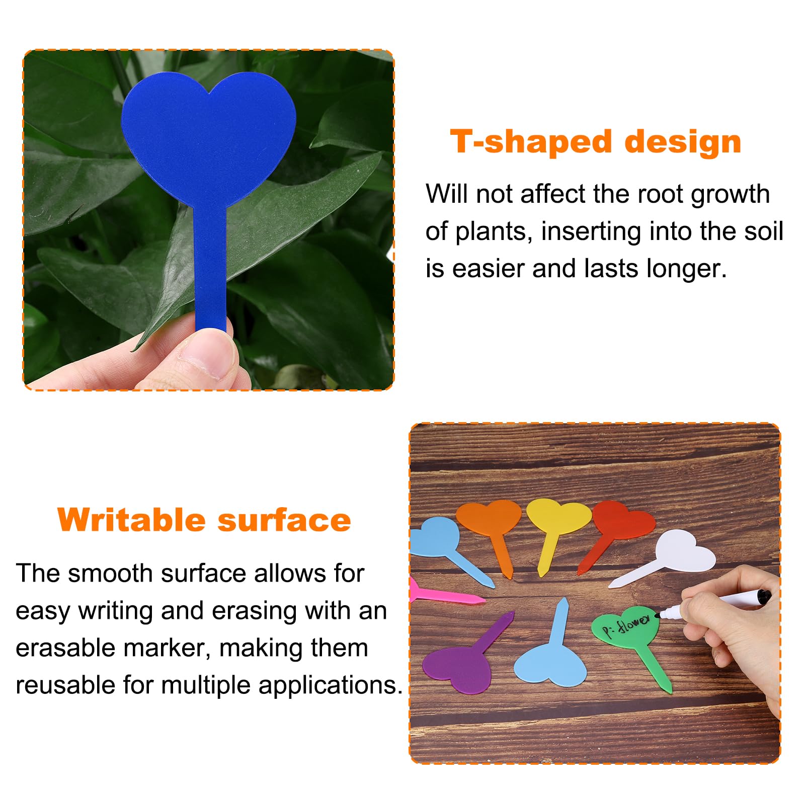 Etichette Per Piante 100 Pz - Plastiche, Riutilizzabili, Impermeabili, 3.26x1.97 Pollici, A Forma Di T, Per Giardino E Vasi