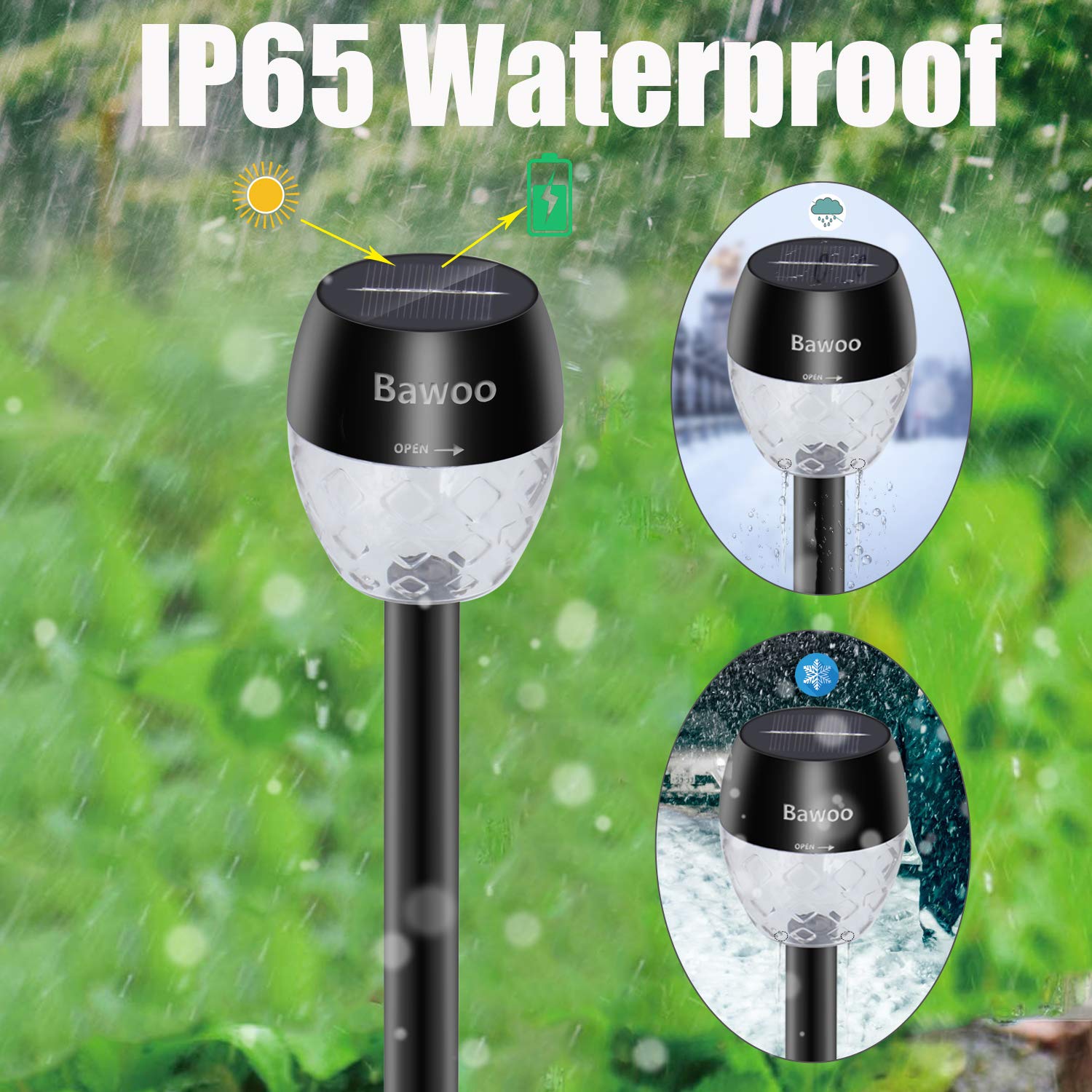 8 stuks]Tuinverlichting op zonne-energie, IP65 waterdicht, zonnelampen voor tuin, zonnelamp, decoratie verlichting voor buiten, rijwegen, veiligheidsverlichting, tuin, patio, gazon