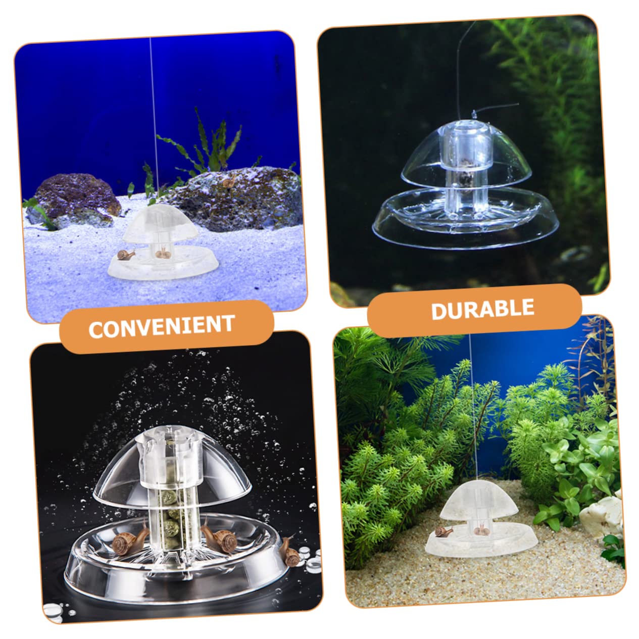 Abaodam 4 Sätze Transparentes Aquarium Schneckenfänger Robuster Kunststoff Wiederverwendbar Zum Natürlichen Fang Von Schnecken Im Aquarium Durchmesser 2 Stücke * 4