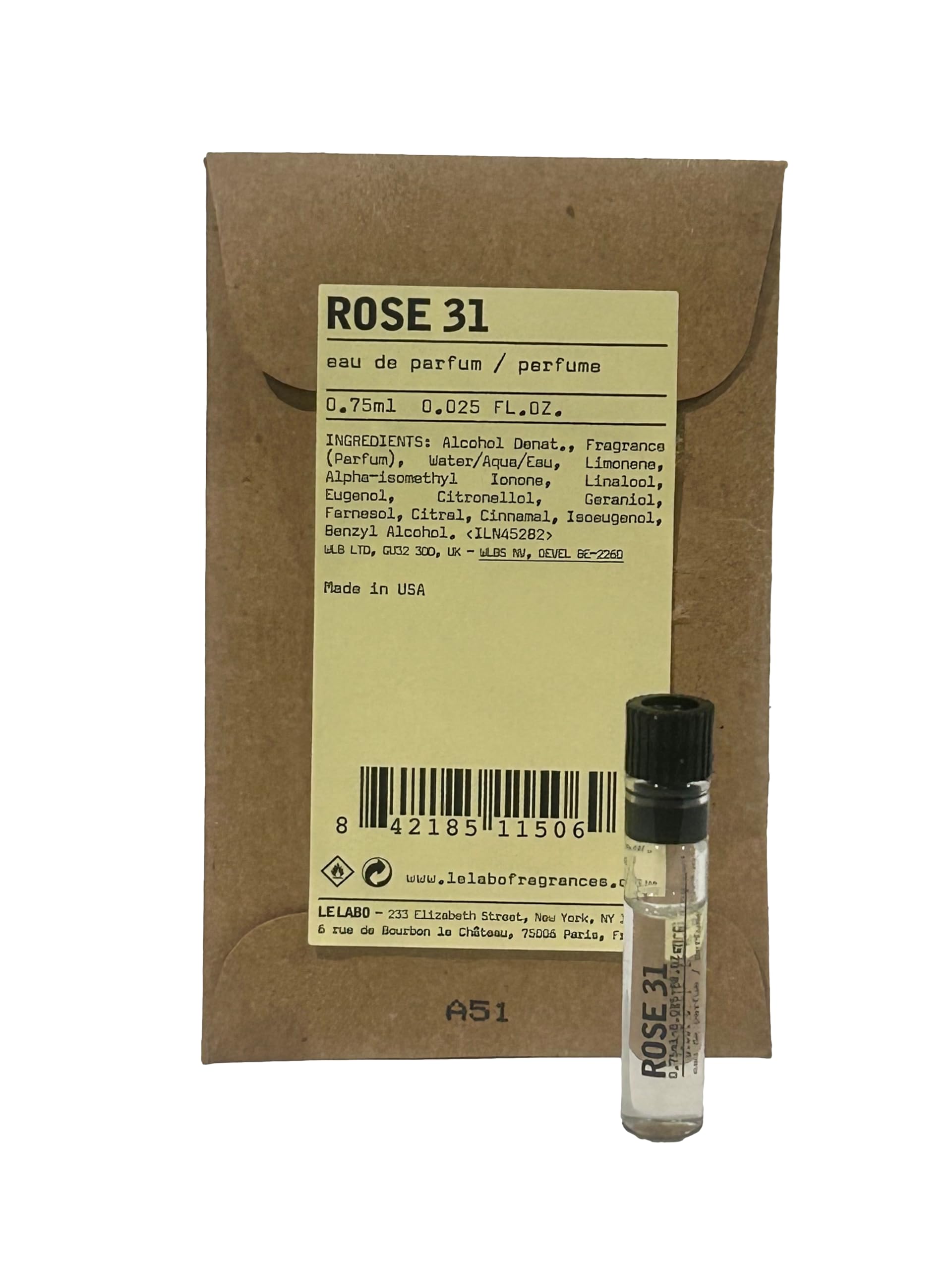 LE LABO ROSE 31 オードパルファム 10ml 1本 Amazon.com : Le Labo Rose 31 Eau de Parfum .025 oz. Small Sample