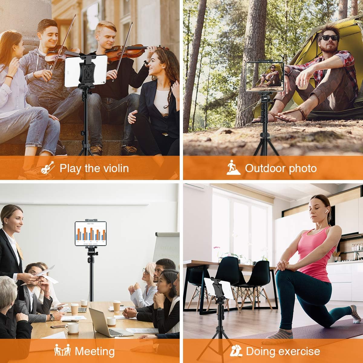 Exсluѕіvе Dіѕсоunt 50% Prісе Tripod Stand for iPad, MECO Tablet Tripod Stand Height Adjustable 360 Rotating Tablet Stand Foldable Phone Tripod Stand for All 4.7-12.9 Phone or Tablet, Camera and Ring Light, Carrying Bag as Gifts