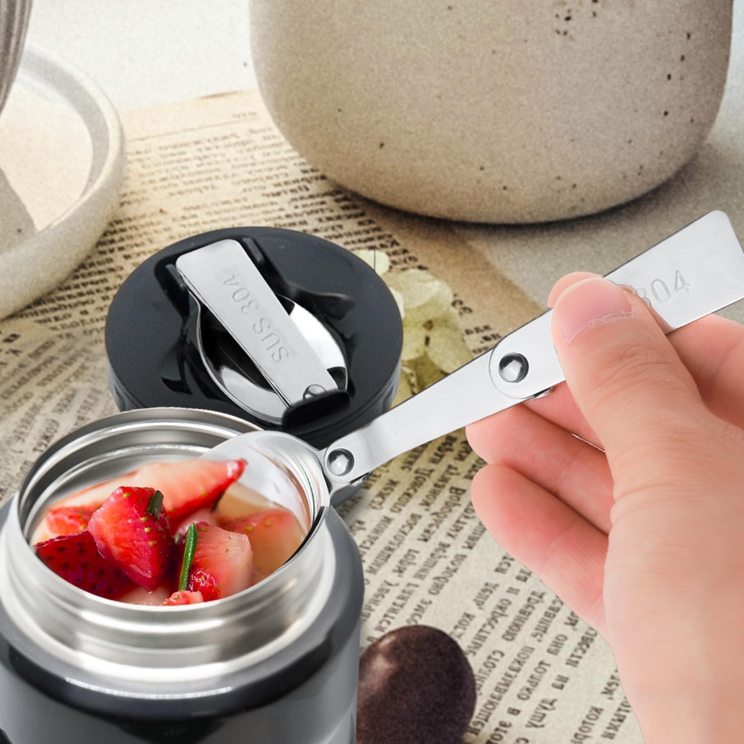 3Pcs Silver Forks Replacement for Food Jar 16 Oz, Multifunctional Foldable Replacement Portable Folding Forks Dishwasher Safe Metal Serving for Picnic School Travel Outdoor Insulated Food Jars