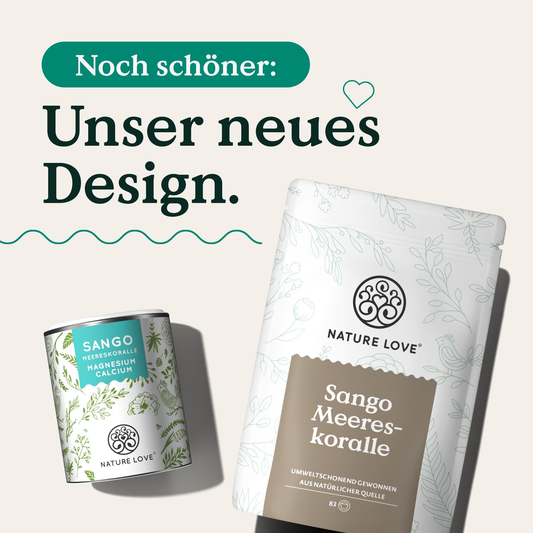 NATURE LOVE® Sango Meereskoralle – 250g Pulver – Natürliche Quelle für Calcium (20%) und Magnesium (10%) im körpereigenen Verhältnis von 2:1 – Hochdosiert und in Deutschland produziert