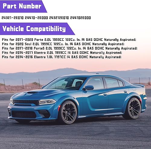 Miniatura 2 de Kessocco Kit de cadena de distribución 24321-2E010 243212E010 244102E000 Kit tensor de guía de cadena de distribución compatible con motor Hyundai