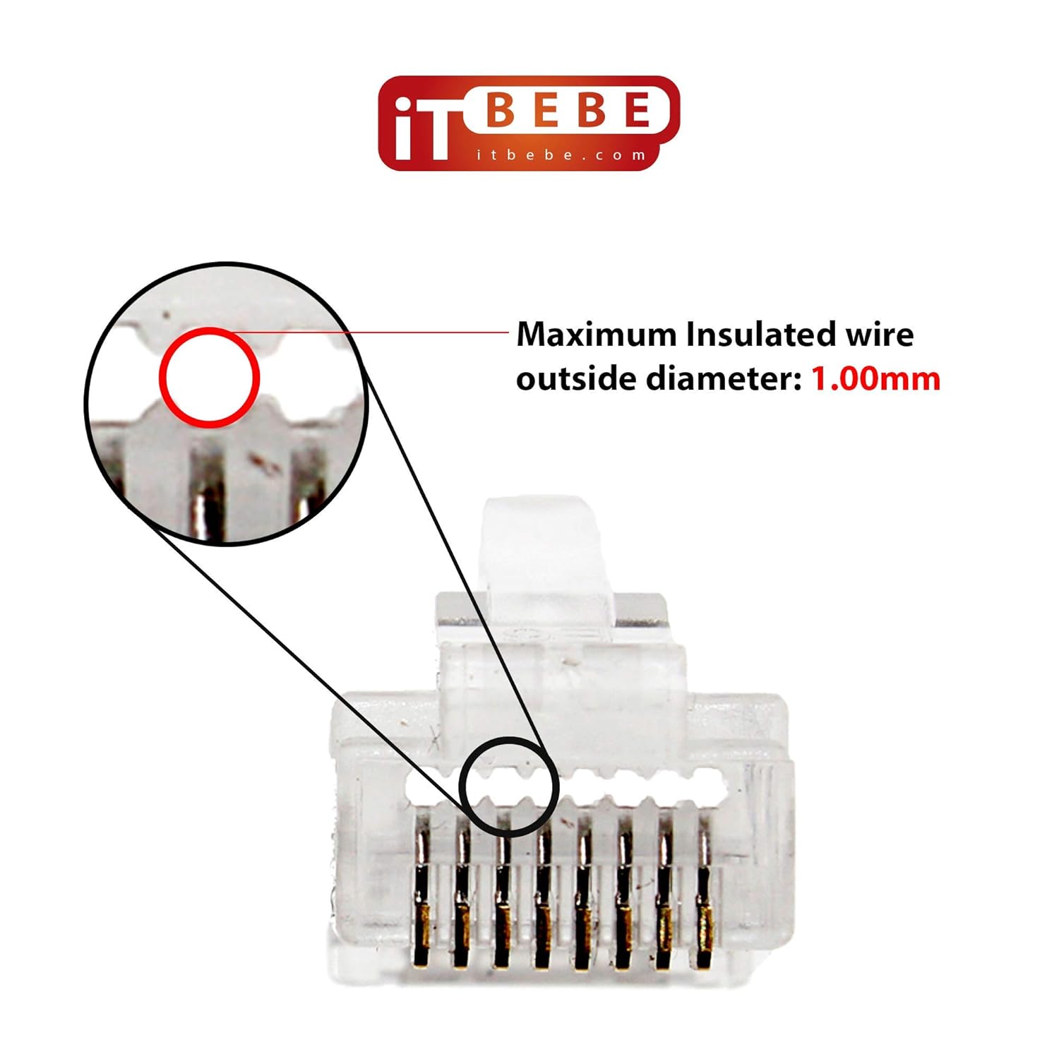 Bеѕt Prоmо ITBEBE 100/100 RJ45 Cat5 Cat5e Pass Through Connectors for 24 AWG Cables - 100 Cat5e Passthrough Connector Ends and 100 RJ45 Connectors Clear Strain Relief for Clean, snag-Free Ethernet Patch Cord 🔥 Cаѕhbасk uр tо 70% ITBEBE 100/100 RJ45 Cat5 Cat5e Pass Through Connectors for 24 AWG Cables - 100 Cat5e Passthrough Connector Ends and 100 RJ45 Connectors Clear Strain Relief for Clean, snag-Free Ethernet Patch Cord