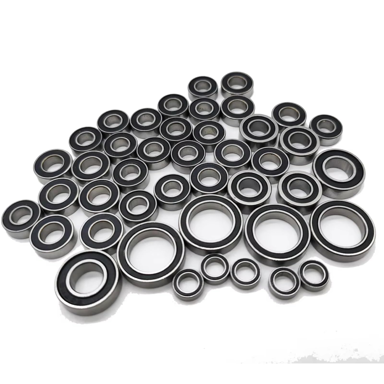 Für Racing Für Traxxas Für Summit 1/10 43 Stück Chromstahl Kugellager 2RS Schwarz Gummi Abgedichtet Tiefe Nut Auto RC Crawler RC Lagerteile