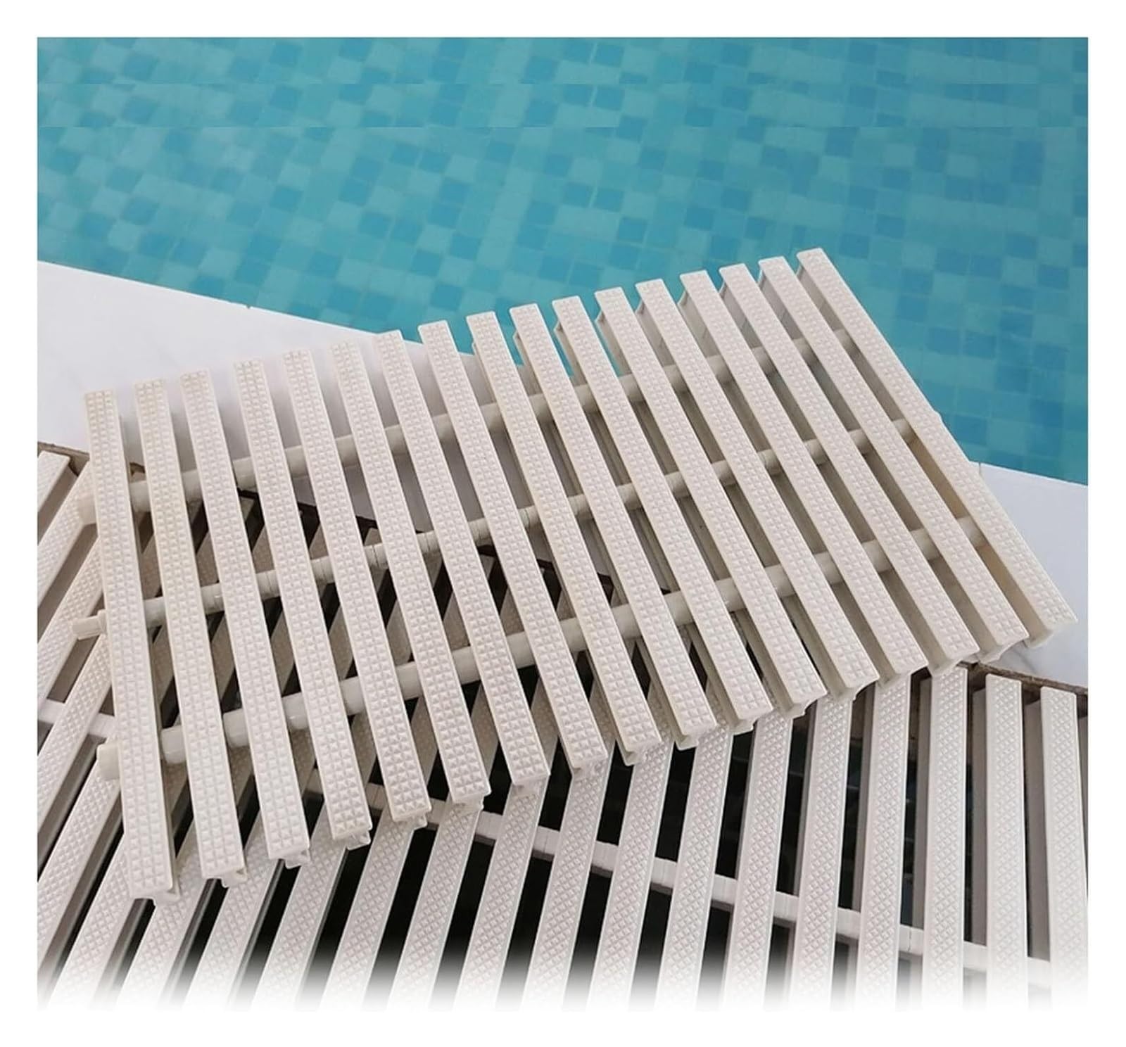 Grille de piscine en plastique 18x100 cm idéale pour terrasses et plages