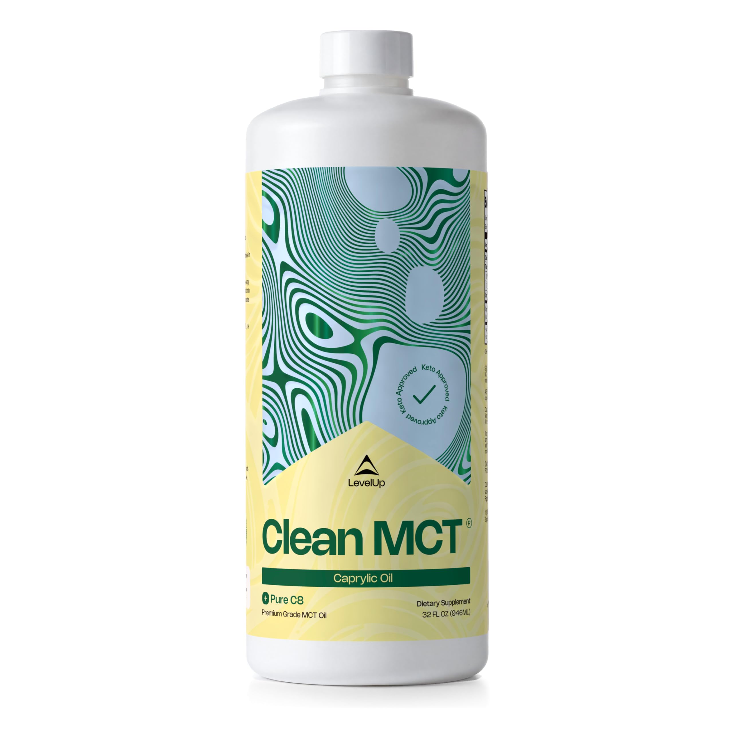 LevelUp Clean MCT Oil, 100% C8 Caprylic Acid, Keto, 32 oz Glass Bottle — Amazon image 11