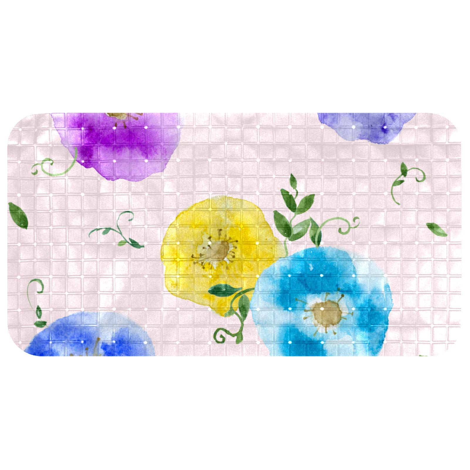 Tapis de salle de bain rose 68x37 cm Bennigiry antidérapant avec ventouses