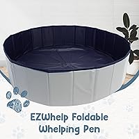 EZwhelp 5ft Foldable Whelping Box Dog Pool - Collapsible Portable Tub for Puppy Birthing & Dog Bathing